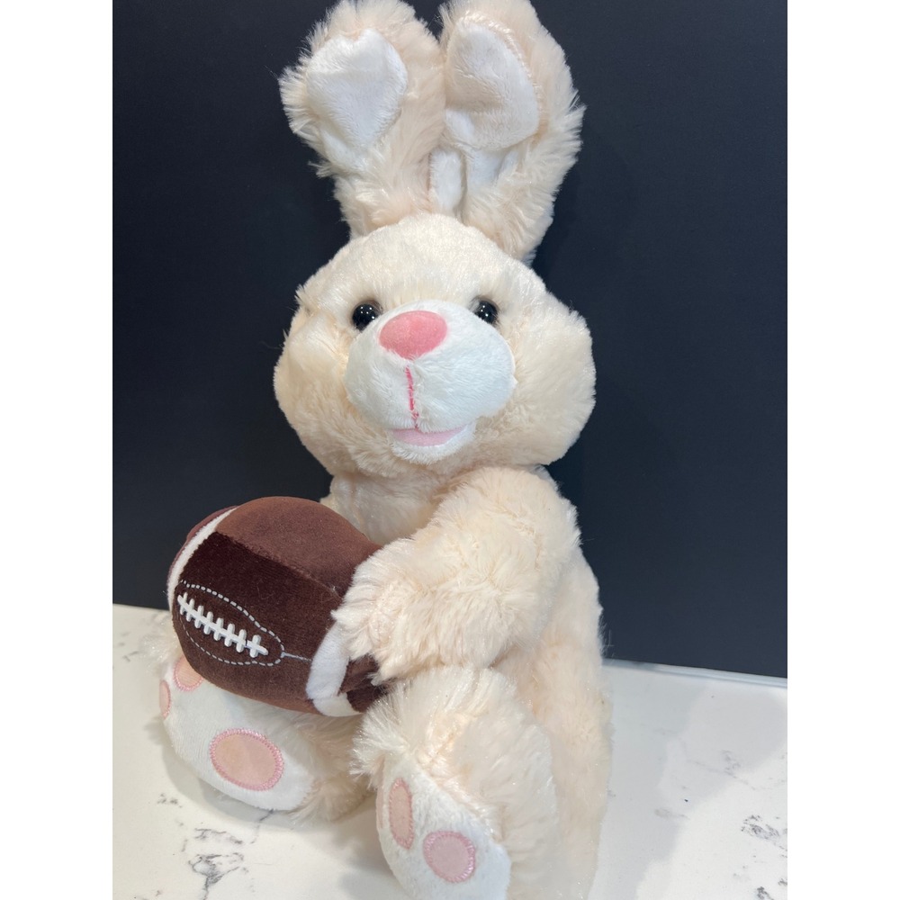 Dan Dee Collectors Choice Plush Bunny Rabbit Holding Football  Tan‎ Stuffed Toy